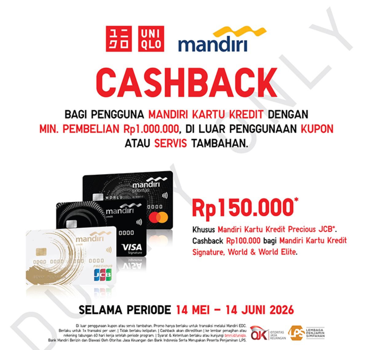 Limited Offer Cashback s.d. Rp...